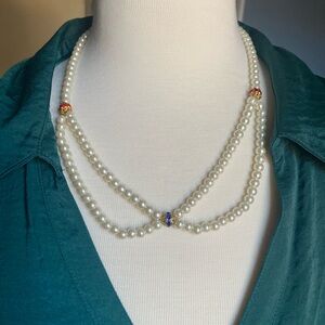 VTG Draped Faux Pearl Necklace